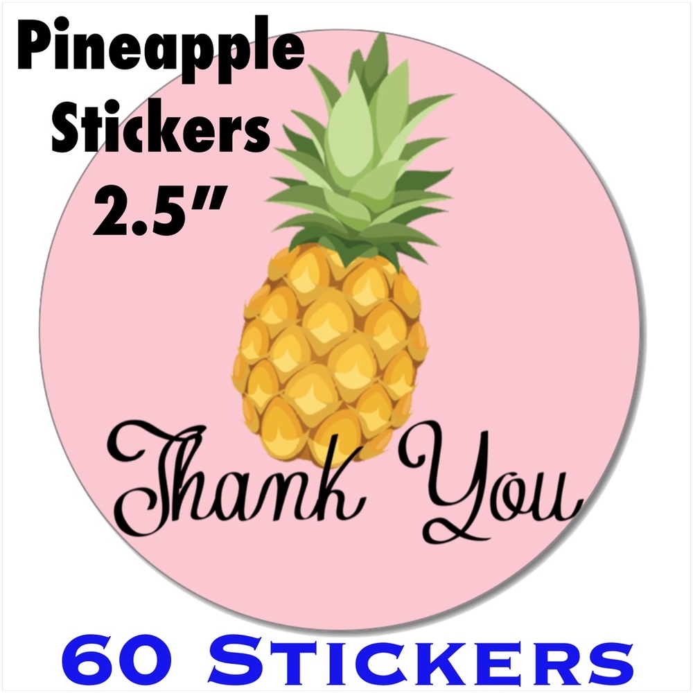 60 2.5” Pineapple Stickers PRICE IS FIRM - Picture 3 of 3